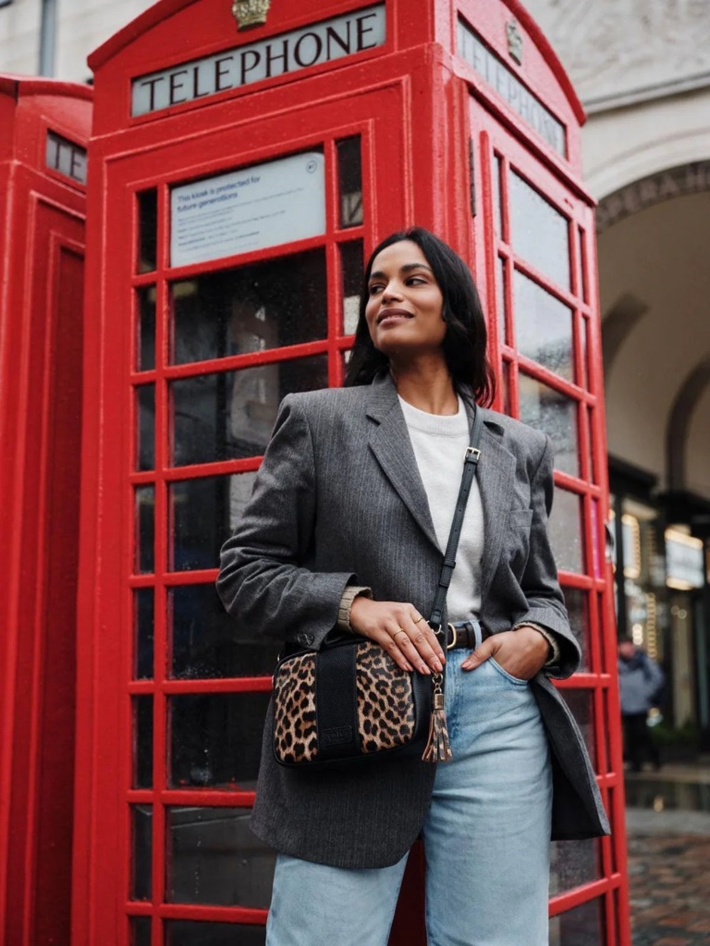 Pom Pom London City Bag Leopard Print Black